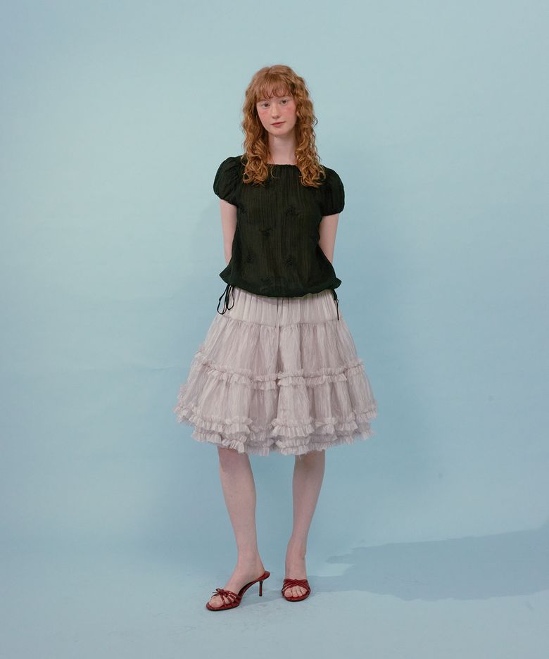 Flower String Blouse (Black)