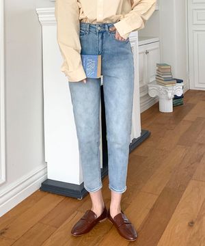 빅사이즈 스판 배기 청바지