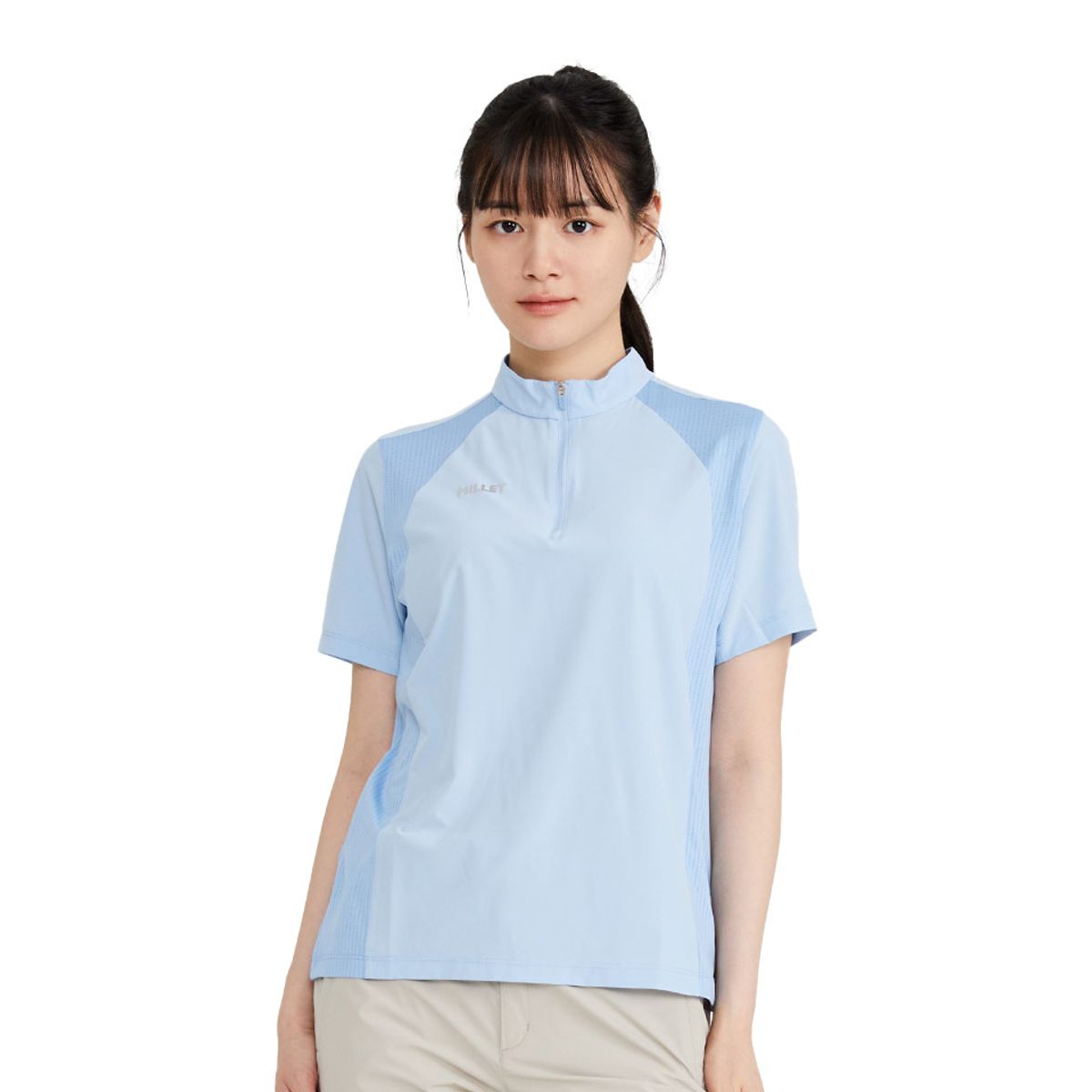 밀레(MILLET) LD 우븐하이브리드 반팔 티셔츠_MXUUT572