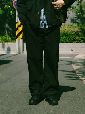 서머 이지 핀턱 트라우저(블랙)