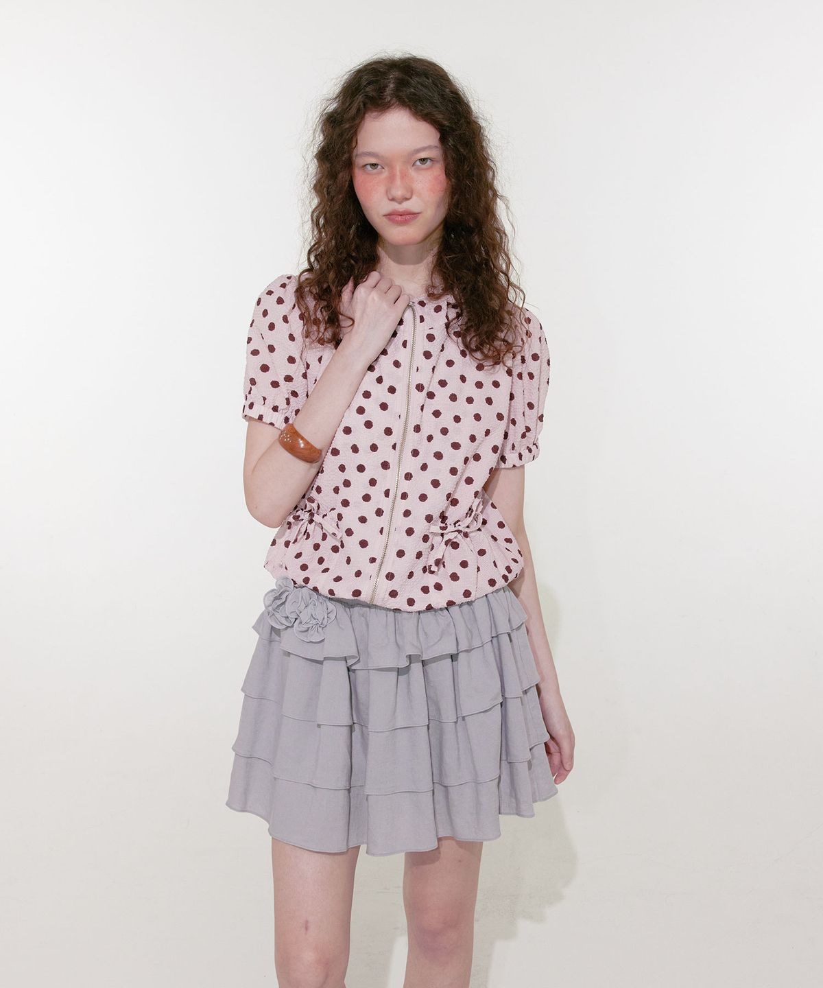 루루서울(LOULOUSEOUL) Lisa Cancan Mini Skirt (Gray)
