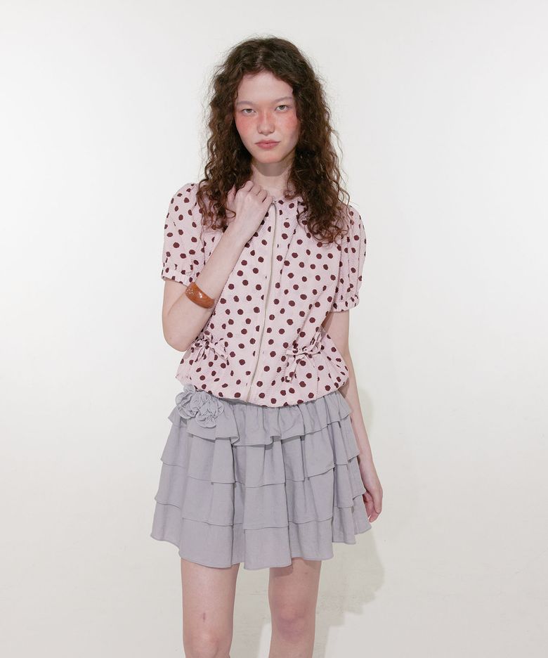 Lisa Cancan Mini Skirt (Gray)