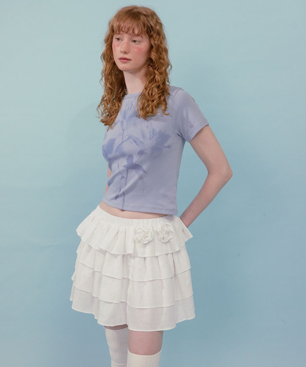 루루서울(LOULOUSEOUL) Lisa Cancan Mini Skirt (White)