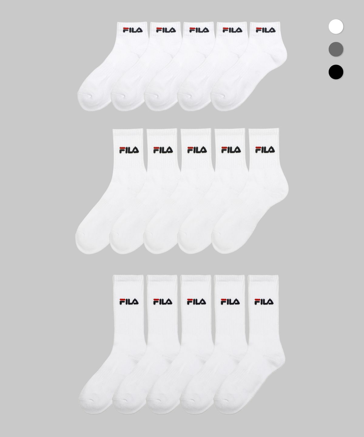 휠라 골프(FILA GOLF) 솔리드 양말 5족 세트 (3colors)