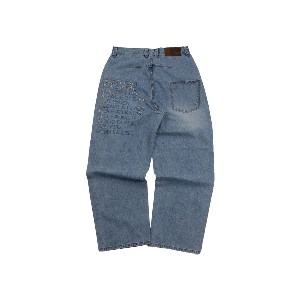 이알티알(ERTR) Letter Denim Pants Light Blue