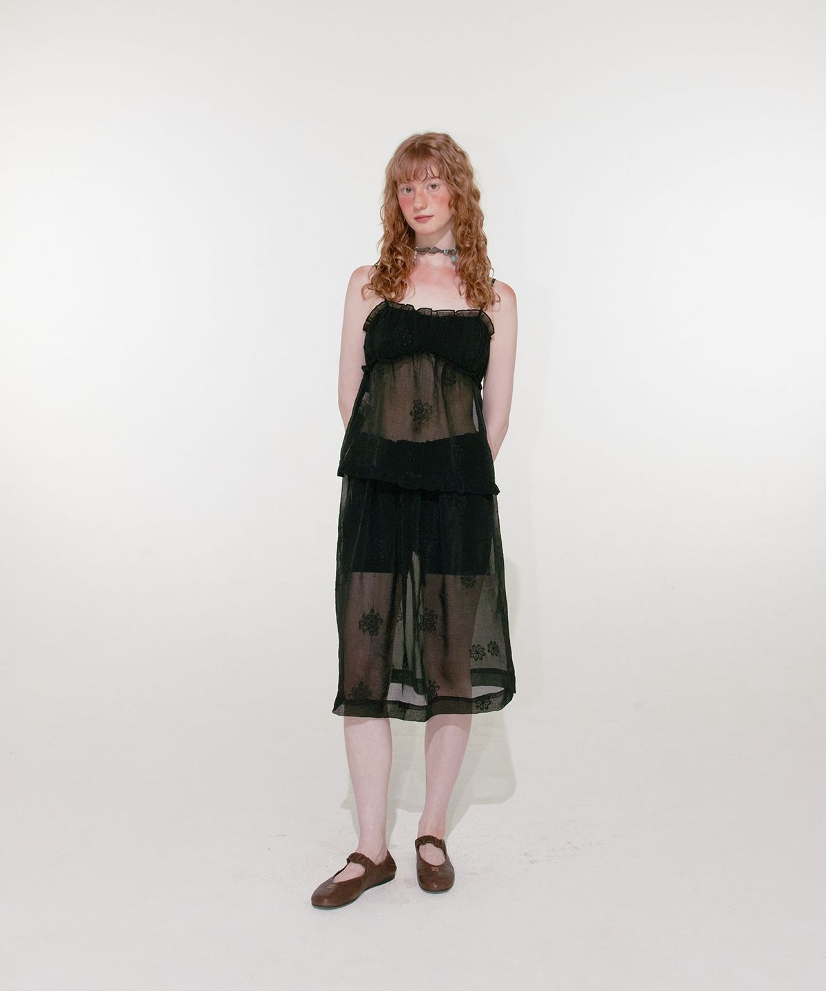 루루서울(LOULOUSEOUL) Chloe See Through Skirt (Black)