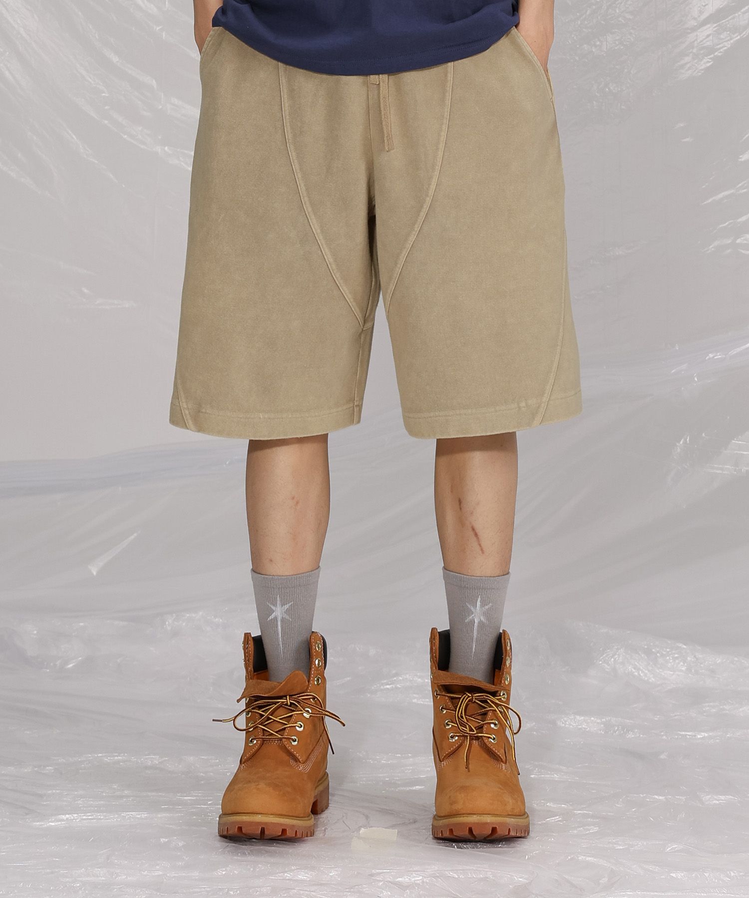 [SAINTPAIN]★25SS★CURVED PIGMENT SWEAT SHORTS★関税込 MUSINSA | SAINTPAIN SP Curved Pigment Sweatshorts Beige