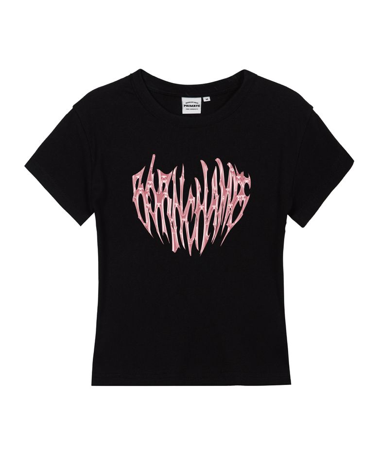 [4 COLORS] HEART TRIBAL CHROME 여성 슬림핏 반팔티셔츠 B25ST78