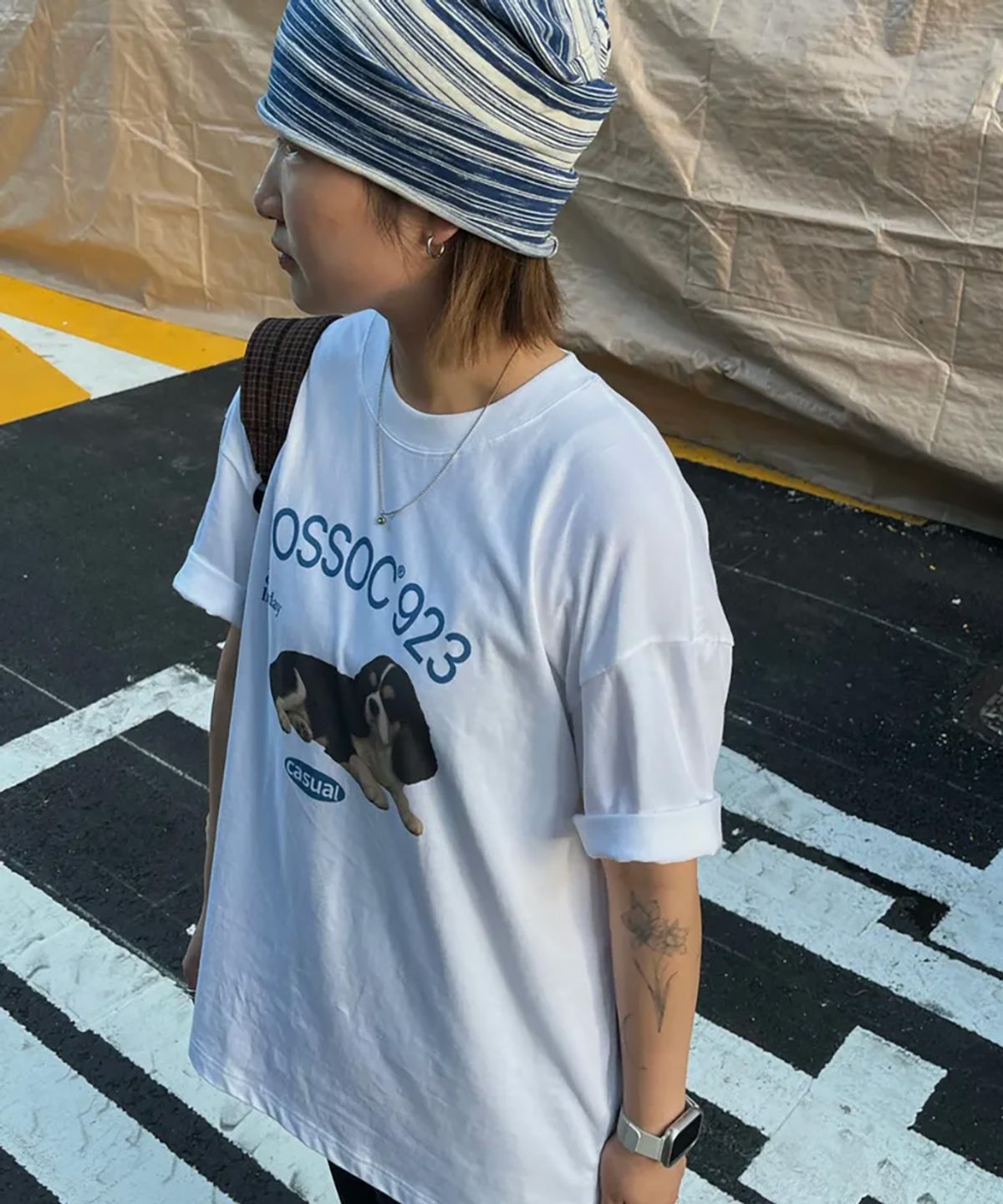 코소(COSO) COSSOC 923 도그 하프 티셔츠 (WHITE)