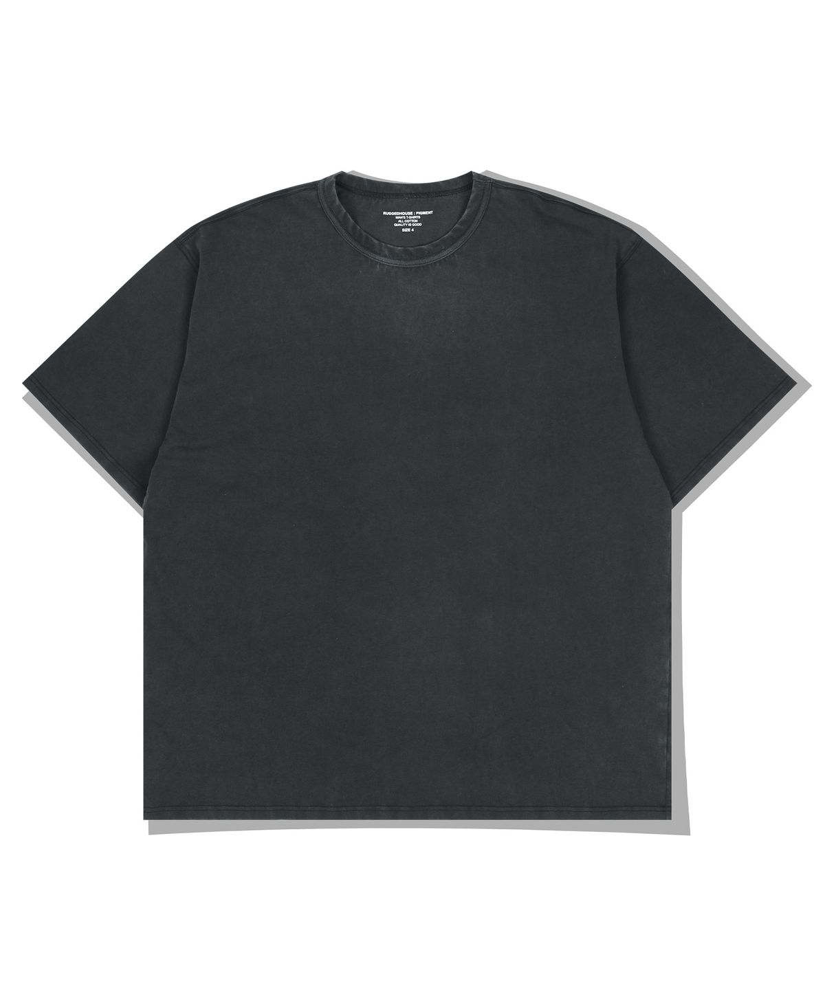 러기드하우스(RUGGED HOUSE) 16S PIGMENT WASHING HALF T-SHIRTS 블랙