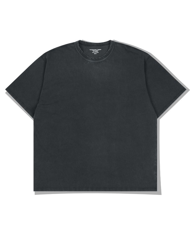 16S PIGMENT WASHING HALF T-SHIRTS 블랙