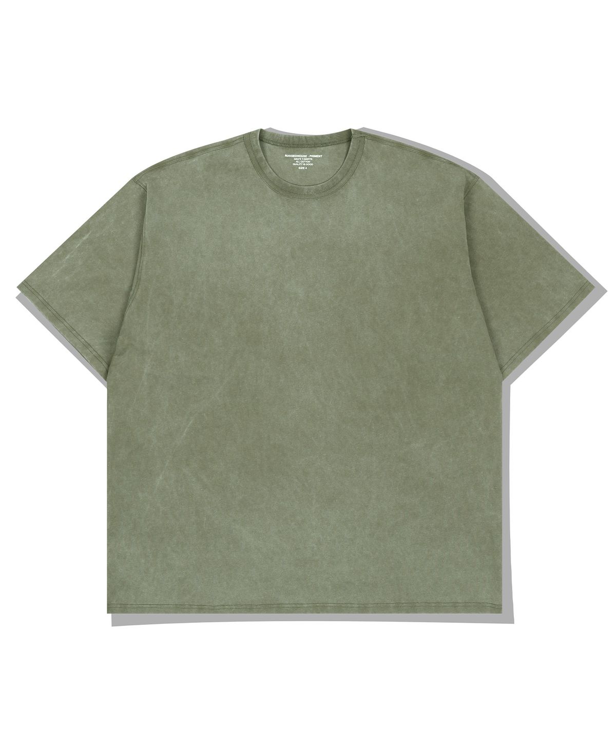 러기드하우스(RUGGED HOUSE) 16S PIGMENT WASHING HALF T-SHIRTS 카키