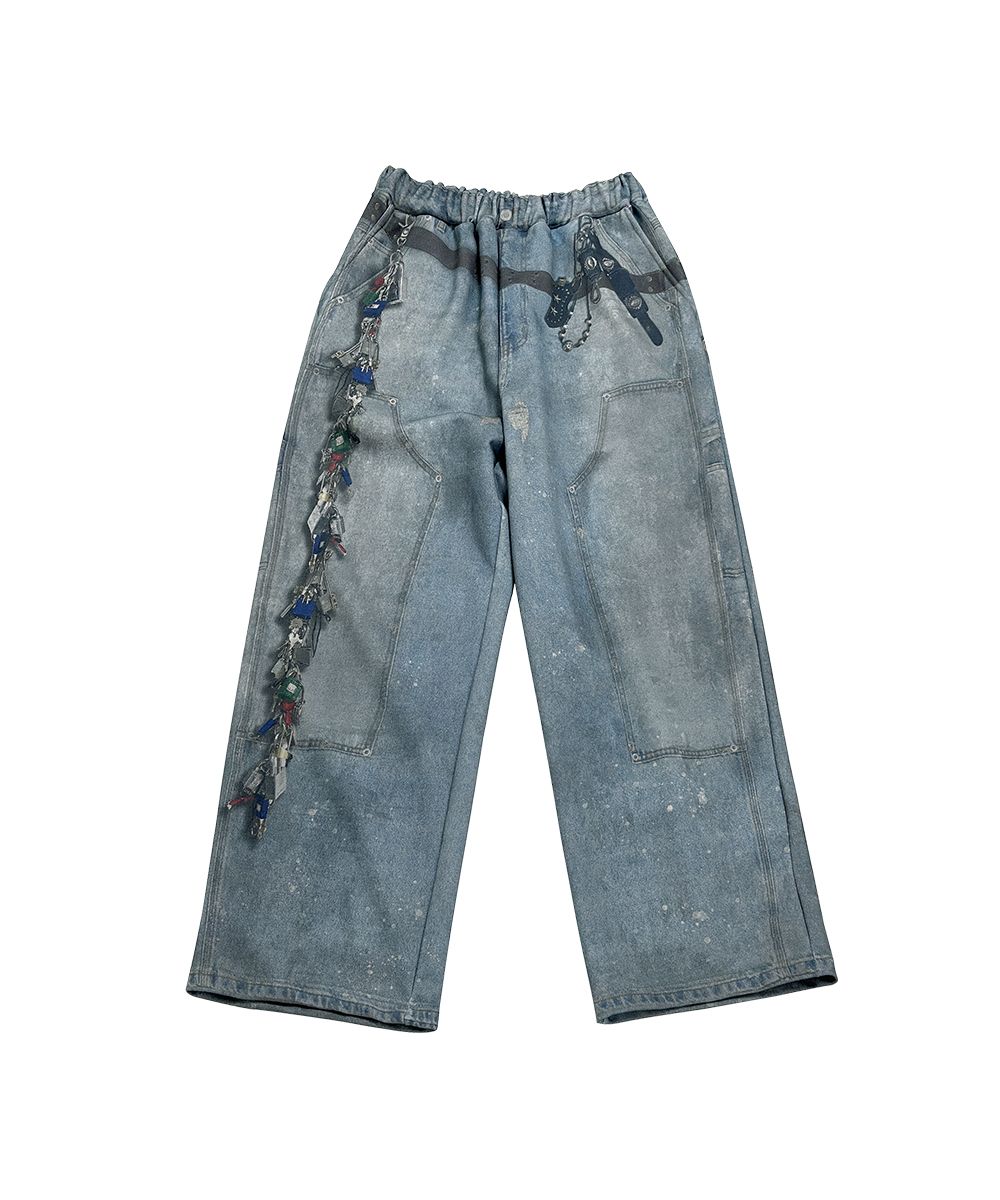 [GRAILZ] KEY CHAIN ILLUSION SWEATPANTS /追跡付 MUSINSA | GRAILZ KEY CHAIN ILLUSION SWEATPANTS [BLUE]