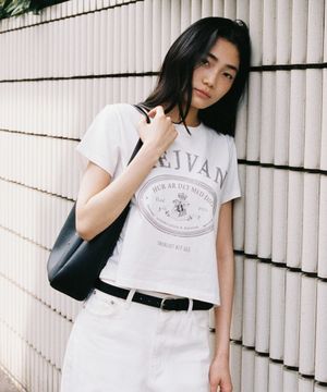 에센셜 헤이반 크롭 티셔츠 화이트