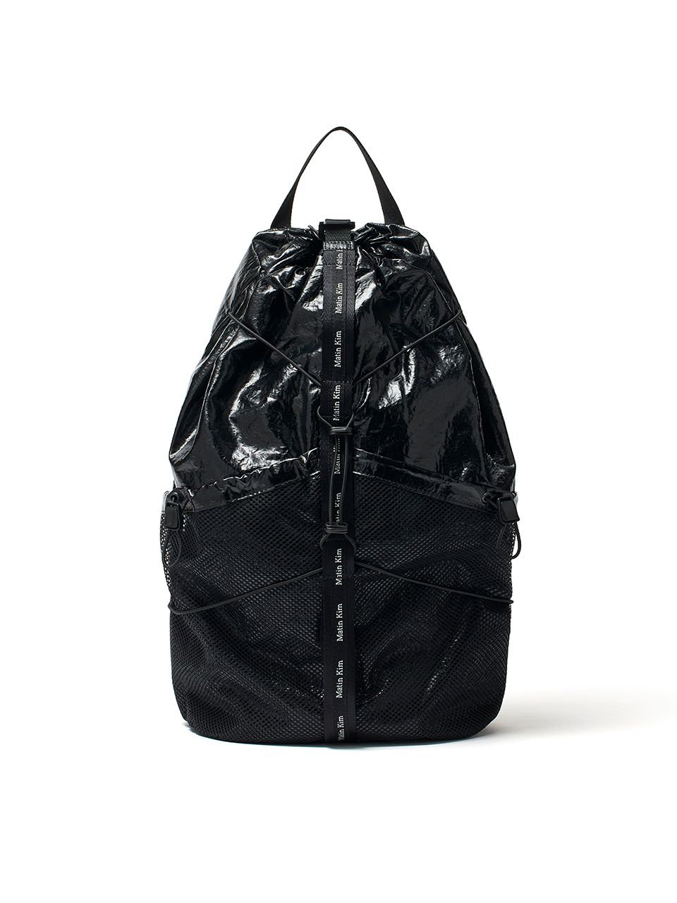 無料配送 ★ Matin Kim ★ LOGO TAPING GLOSSY BACK PACK MUSINSA公式 | MATIN KIM LOGO TAPING GLOSSY BACK PACK IN BLACK