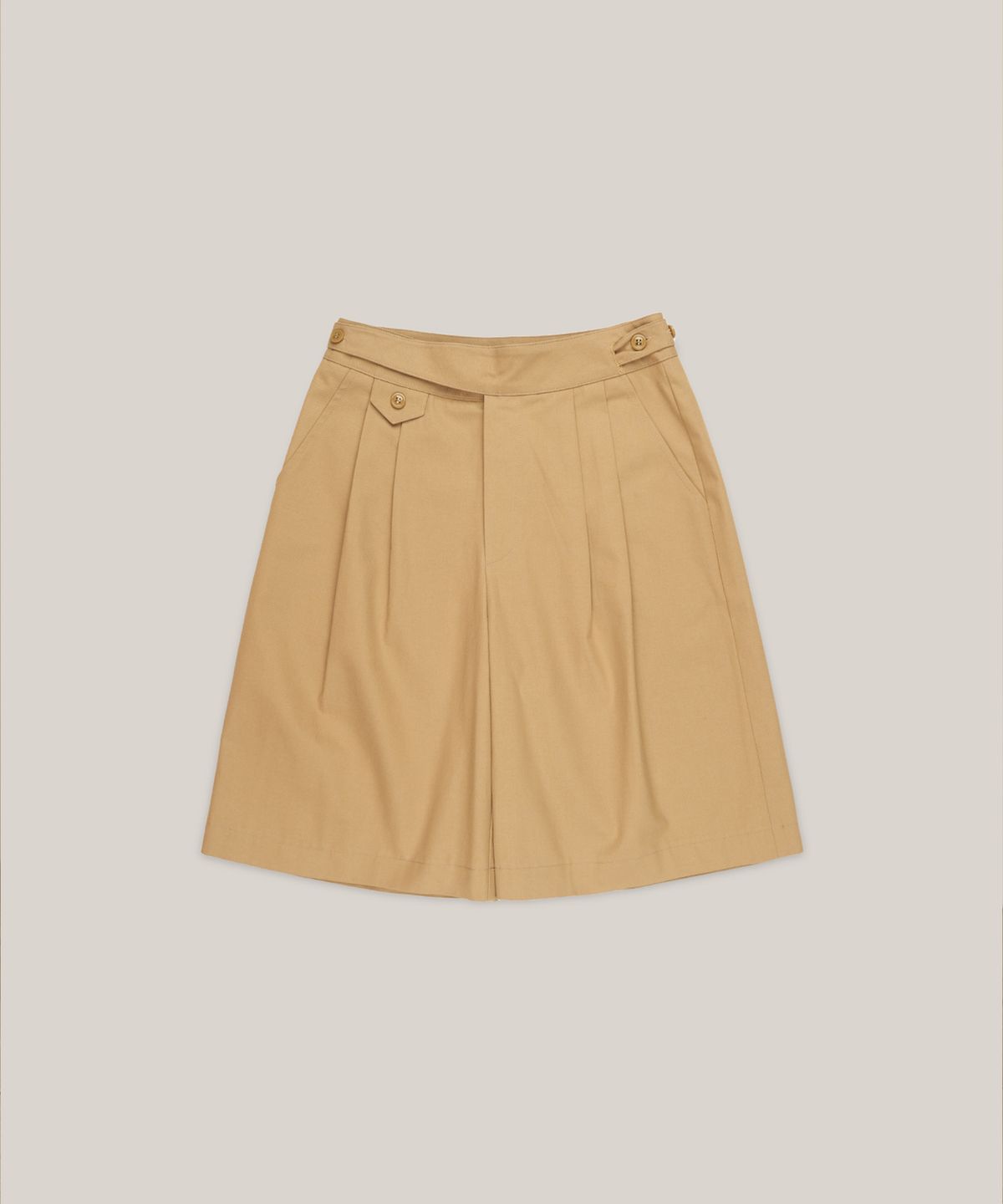 아우로(OURO) BUTTON STRAP MIDI PANTS [ BEIGE ]