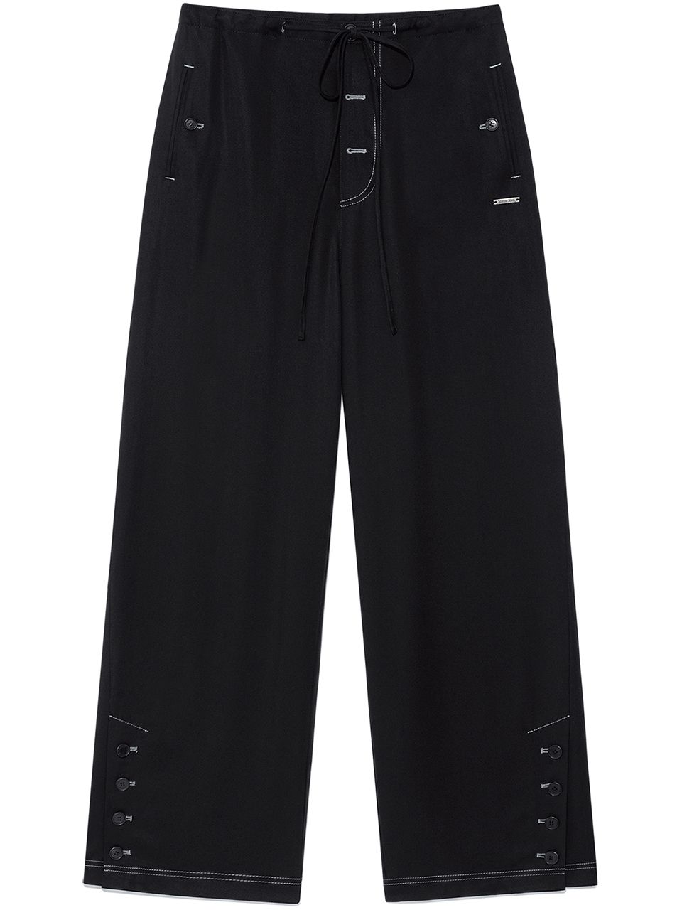 無料配送 ◆ MATIN KIM ◆ BUTTON POINT STRING WIDE PANTS MUSINSA | MATIN KIM BUTTON POINT STRING WIDE PANTS IN BLACK