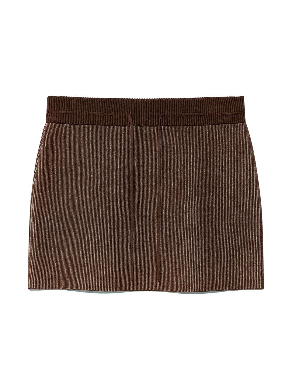 ミニスカート [MATINKIM]two tone banding knit mini skirt in brown MUSINSA | MATIN KIM TWO TONE BANDING KNIT MINI SKIRT IN BROWN