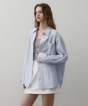 오버사이즈 빅포켓 셔츠 블루스트라이프