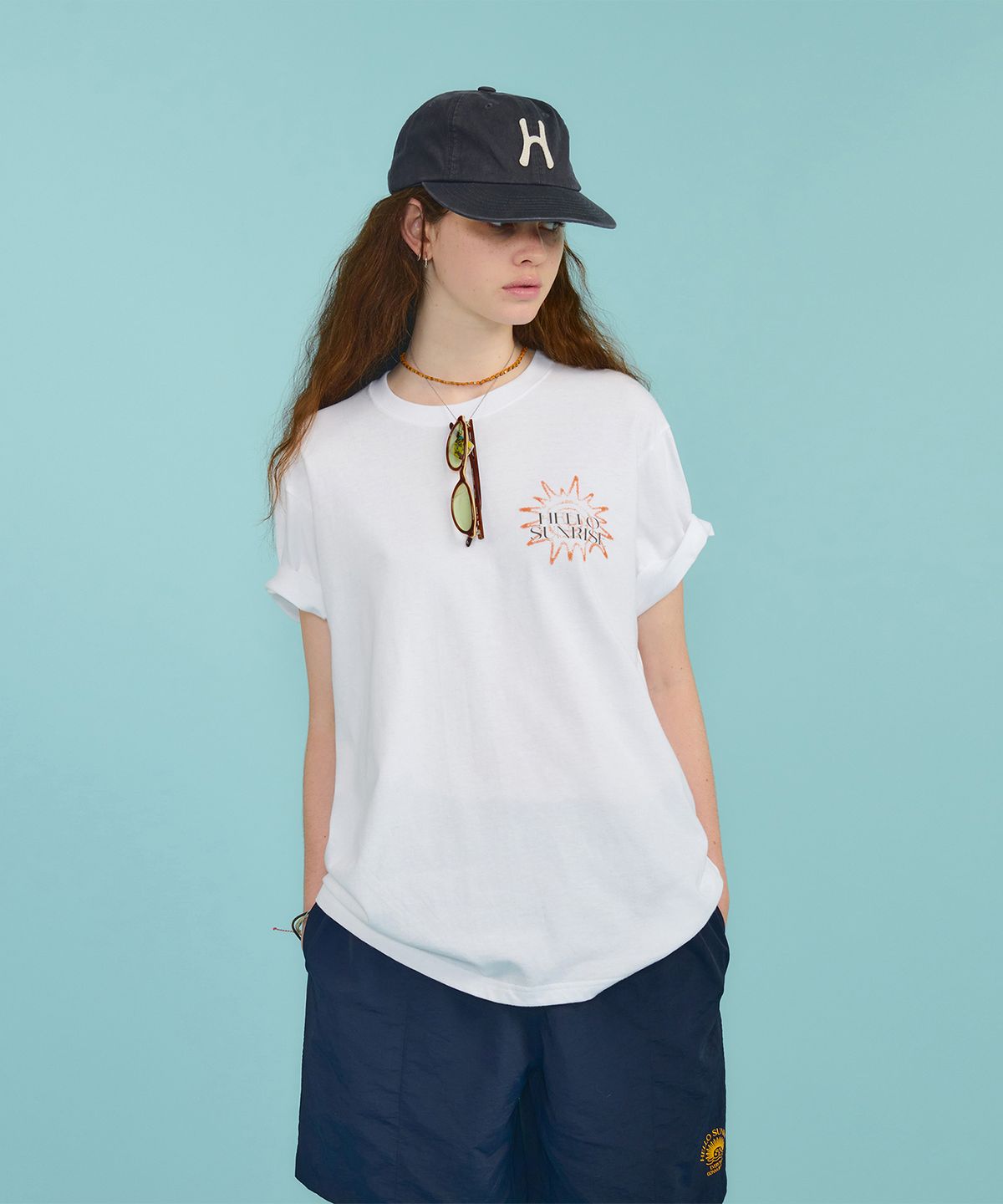 헬로 선라이즈(HELLO SUNRISE) HS Sunburst Icon Tee _White