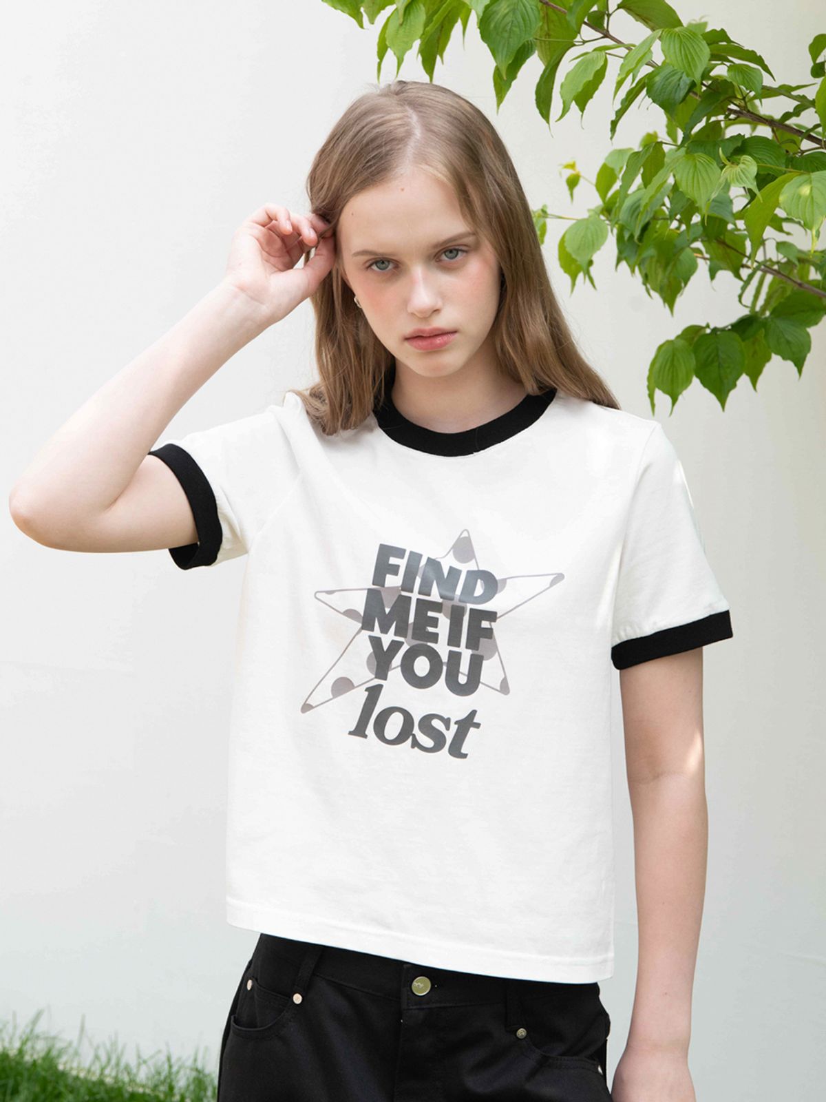 오피쉬(OAFISH) FIND RINGER T-SHIRT, WHITE