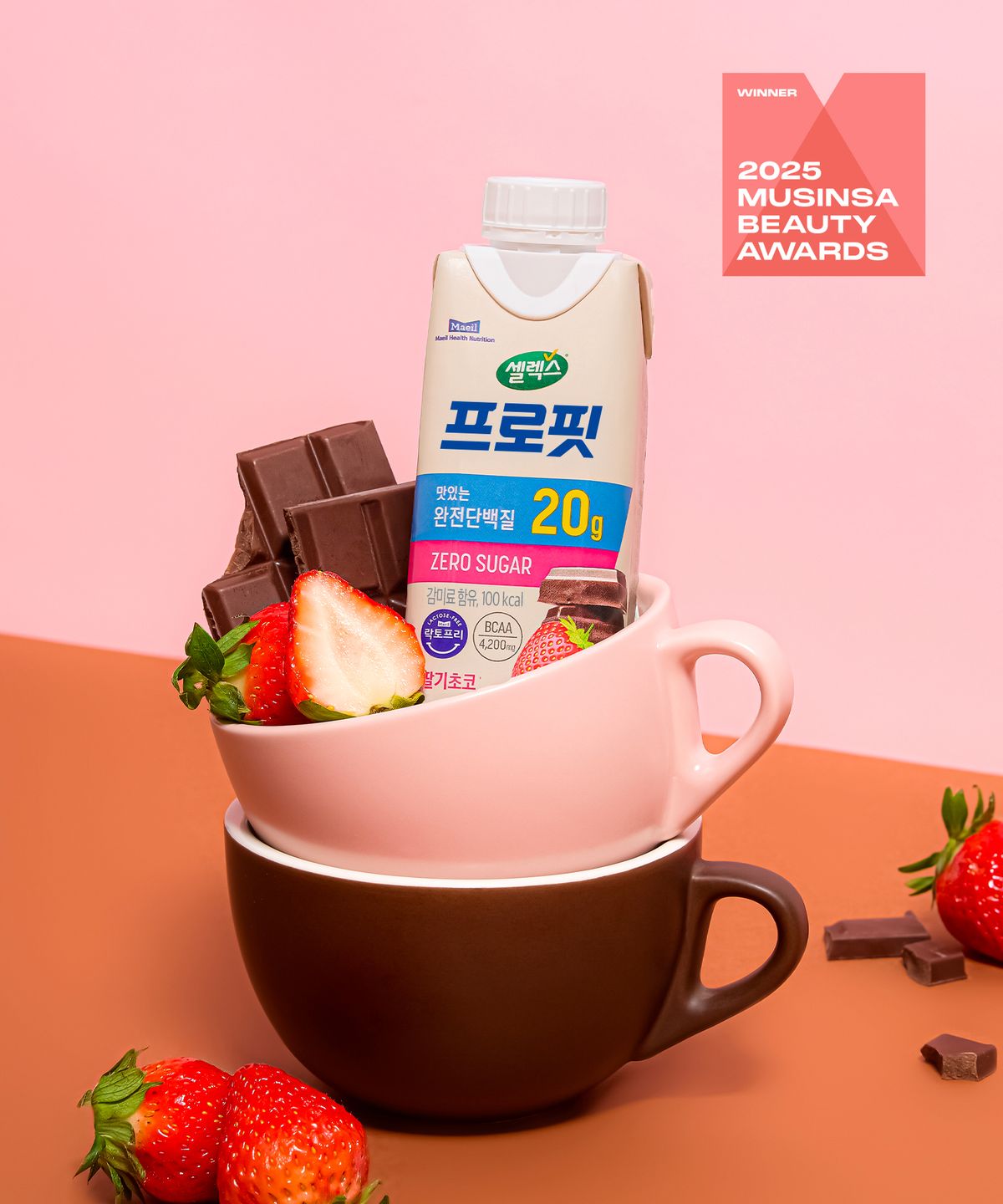 셀렉스(SELEX) [18개] 프로핏 드링크 딸기초코 250ml