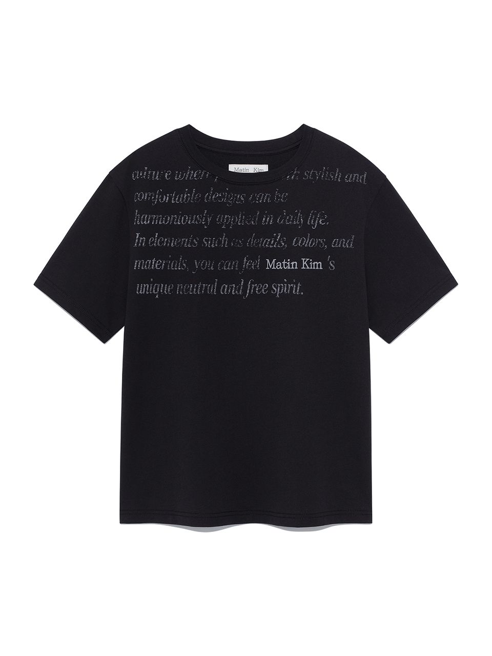 25SS★MATIN KIM ★STICKER GRAPHIC LOGO TOP STICKER GRAPHIC LOGO TOP IN CHARCOAL – Matin Kim