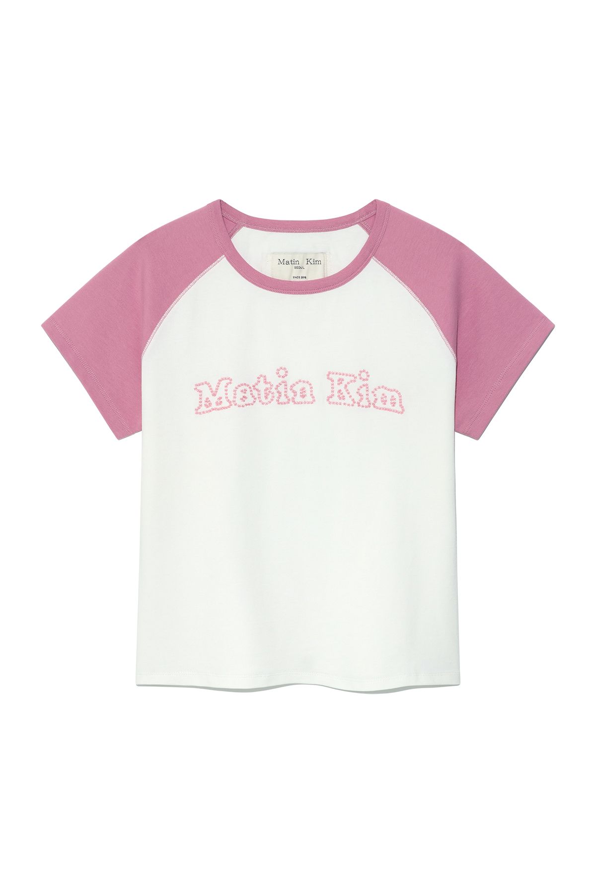 ◆正規品◆MATIN KIM FLOWER STITCH RAGLAN LOGO TOP◆関税込◆ MUSINSA | MATIN KIM FLOWER STITCH RAGLAN LOGO TOP IN PINK