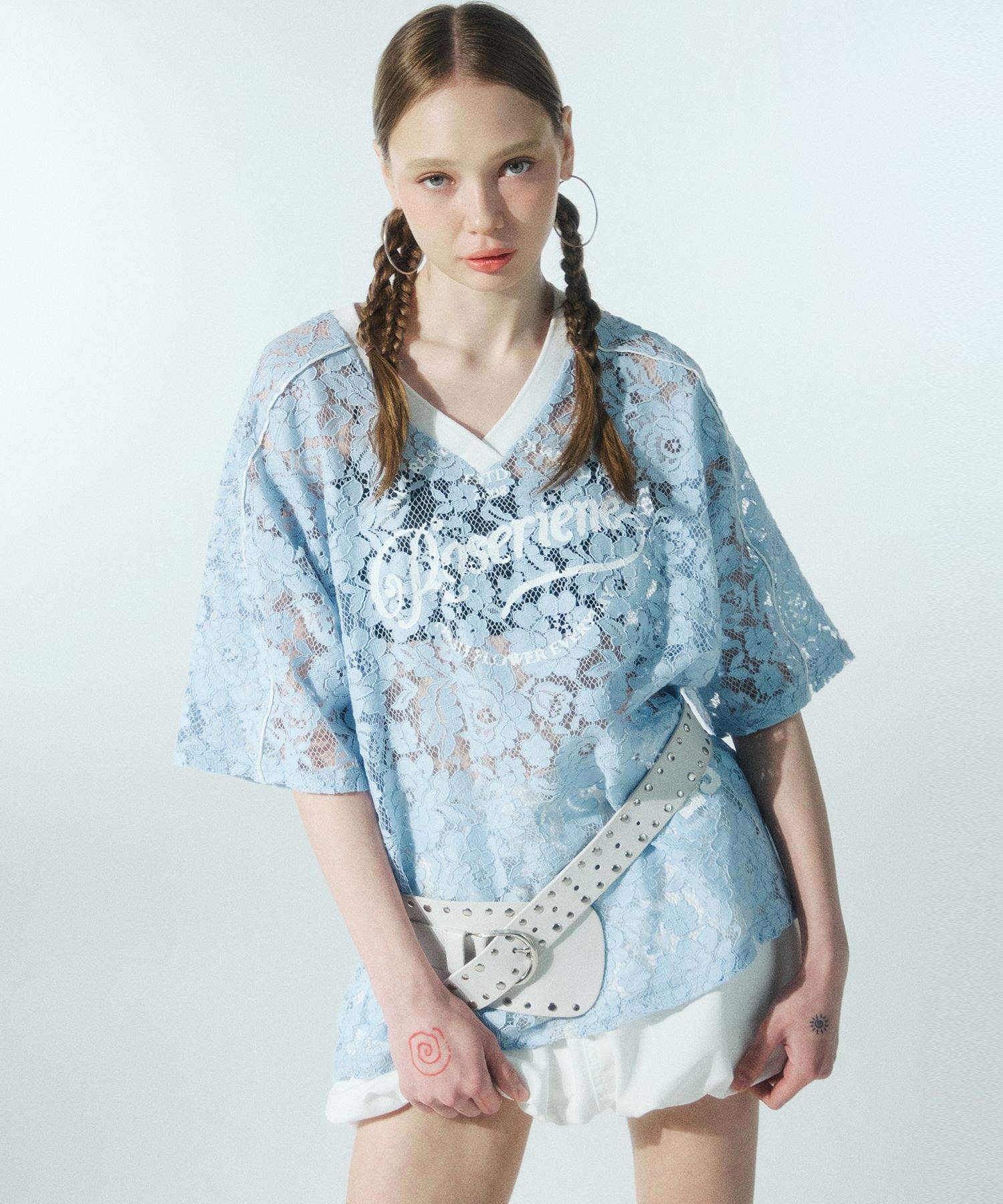 MUSINSA | OOH-AHH Flower Lace T-Shirt (Sora)
