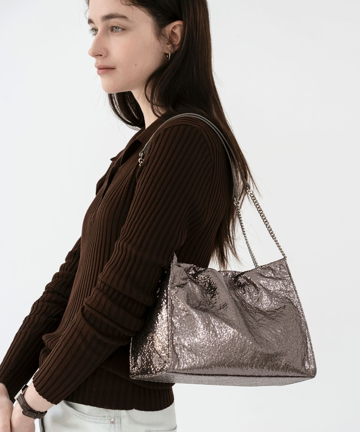 앤오즈(ANODDS) VELTA GLITTER chain shoulder bag 2 color