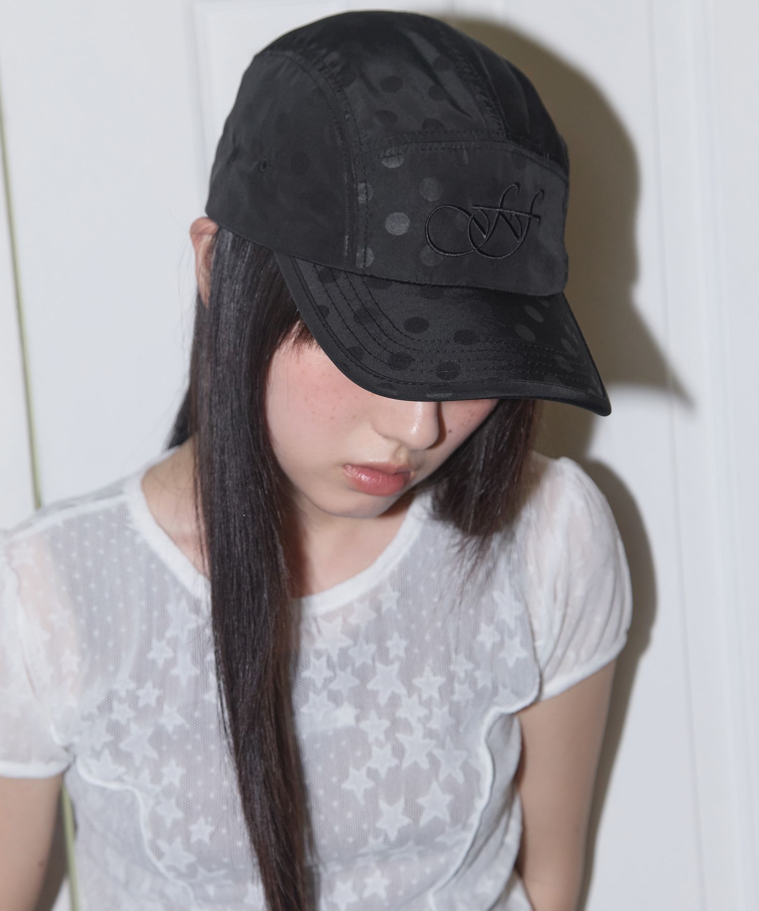 [FANCY CLUB] キャップ FF LOGO DOT CAMP CAP ブラック MUSINSA | FANCY CLUB FF Logo Dot Cap Cap (BLACK) F25QE995