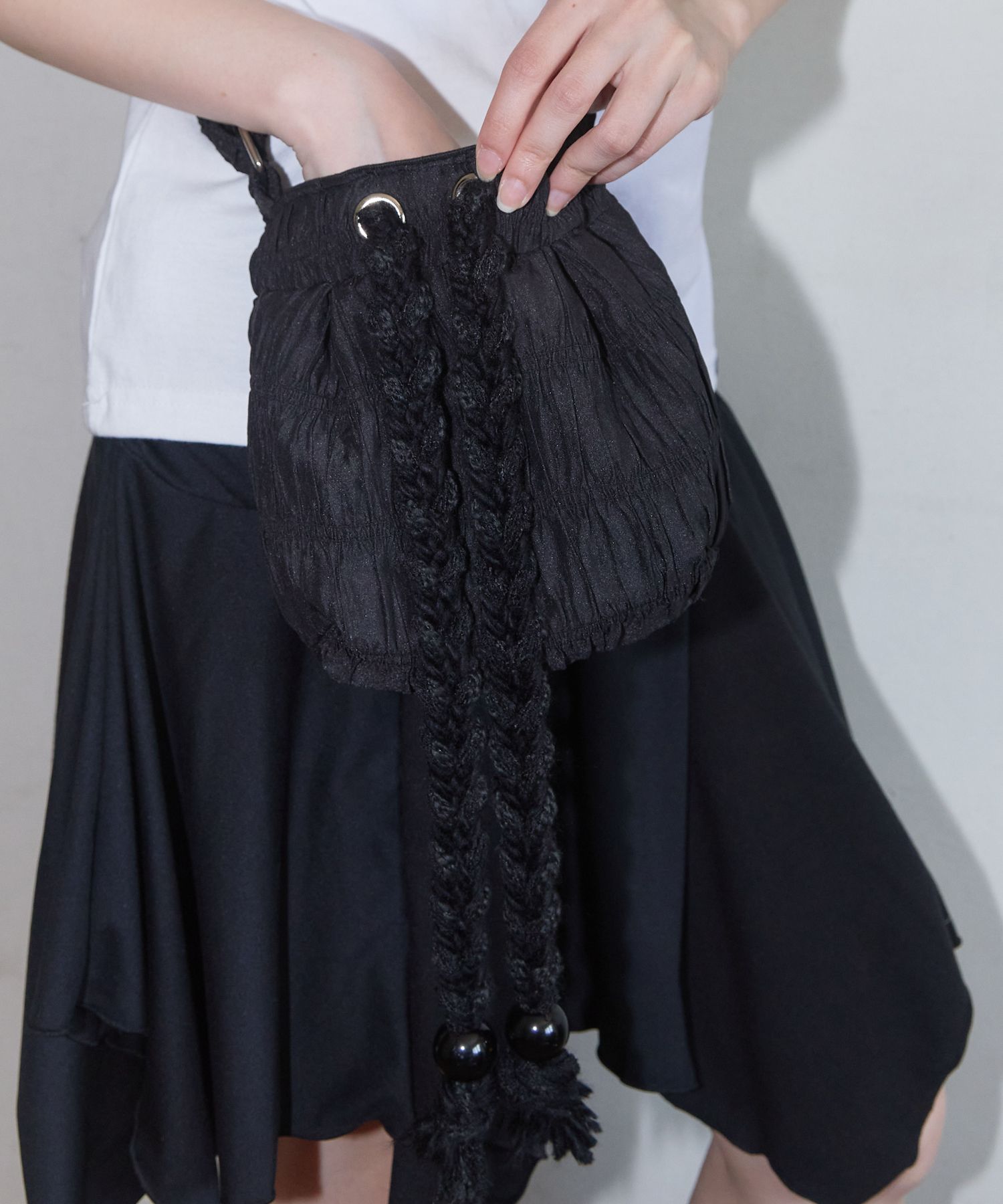 ■FANCY CLUB■ ROPE STRING MINI CROSS BAG MUSINSA | FANCY CLUB Rope String Mini Crossbody Bag (BLACK