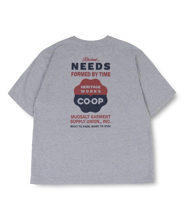 COOP 그래픽 반팔 티셔츠 멜란지 그레이