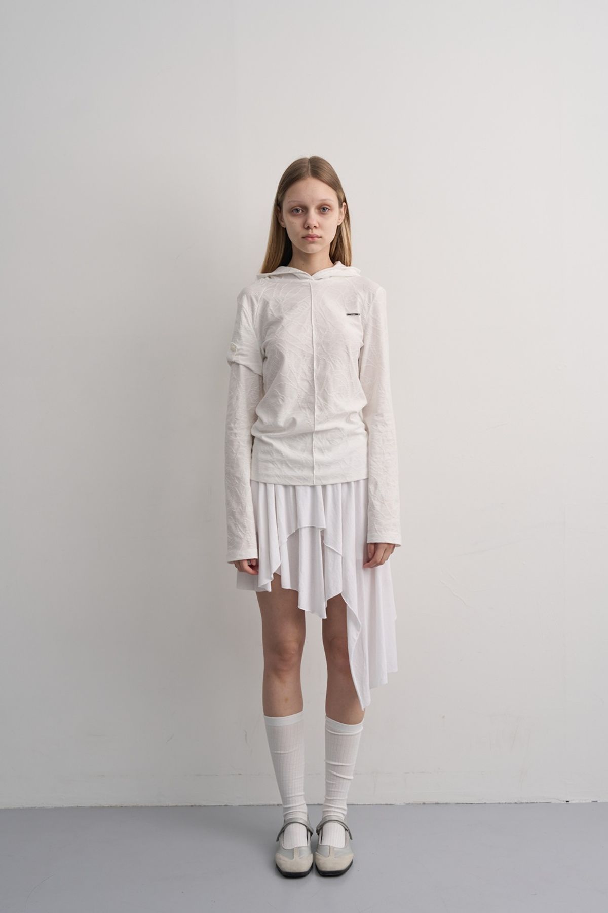 이지킴(EZKIM) EAZY LAYERED CUT SKIRT-WHITE