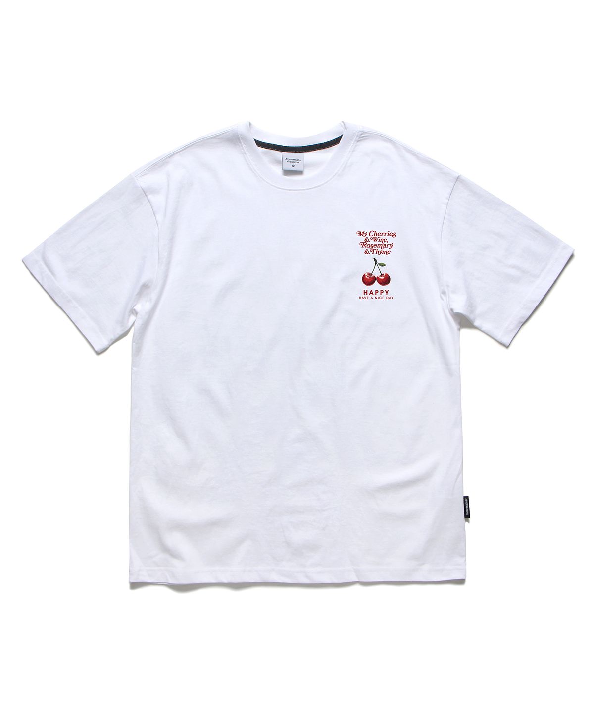앱놀머씽(ABNORMALTHING) 체리즈 오버핏 티셔츠 화이트 (CHERRIES T-SHIRT WHITE)
