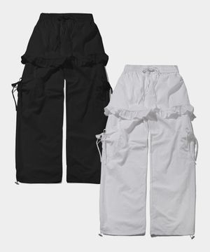 에어리 프릴 스커트 레이어드 리본 포켓 와이드 팬츠 _ 2COLOR