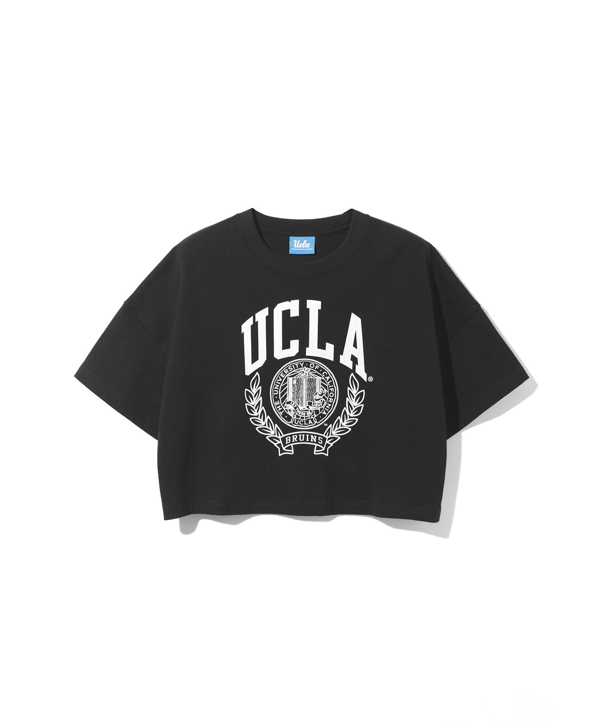 유씨엘에이(UCLA) 여성 크레스트 빅로고 크롭 오버핏 티셔츠[BLACK](UB5ST51)