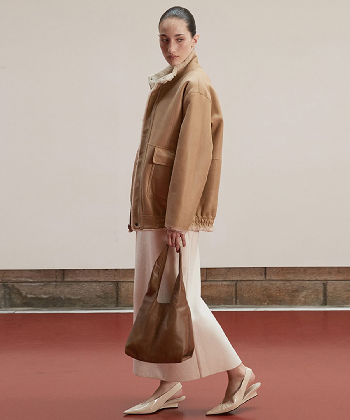 베르데마르(VERDEMAR) Nappa lambskin Mini Hobo bag_Camel
