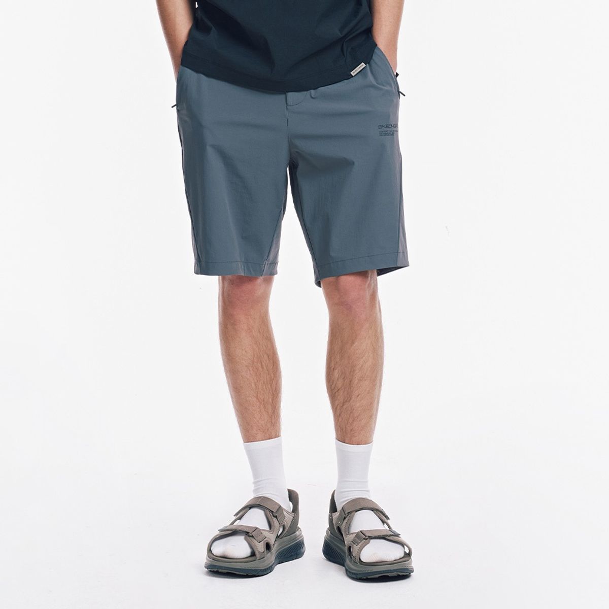 스케쳐스(SKECHERS) 남성 우븐 스판 오픈형 반바지_SL3MHCFM021