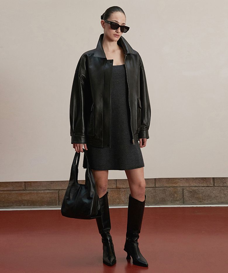 Nappa lambskin Mini Hobo bag_Black