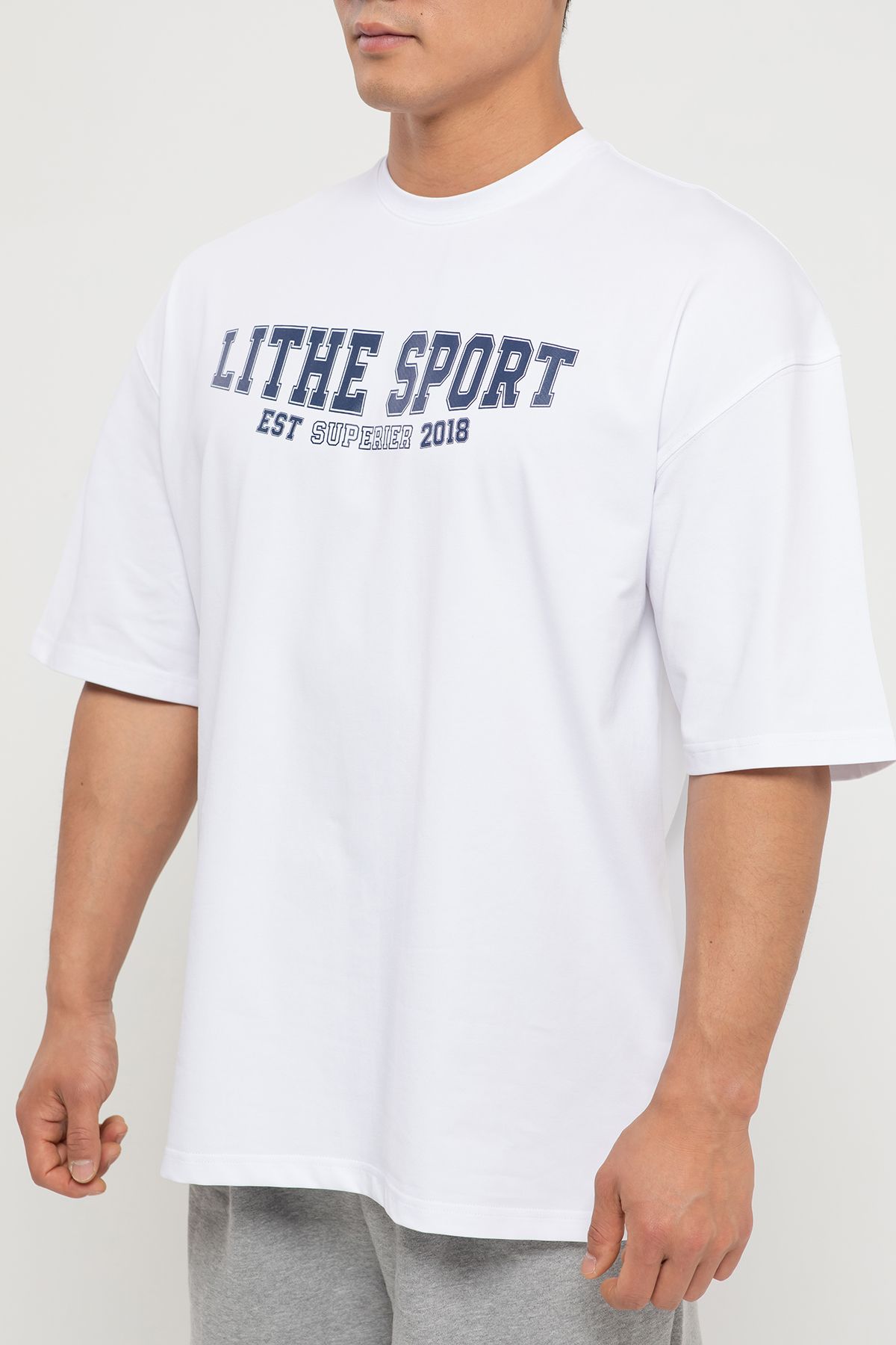라이드(LITHE) 스포츠 오버핏 티셔츠_화이트