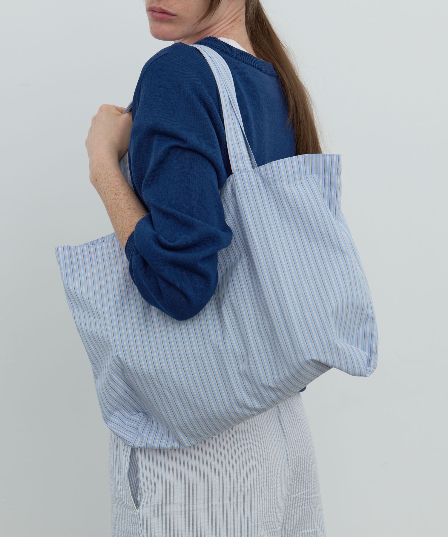 ★ POSZER★ Mild Stripe Tote Bag Blue 252MSTTB040F MUSINSA | POSZER Mild Stripe Tote Bag (Sky)