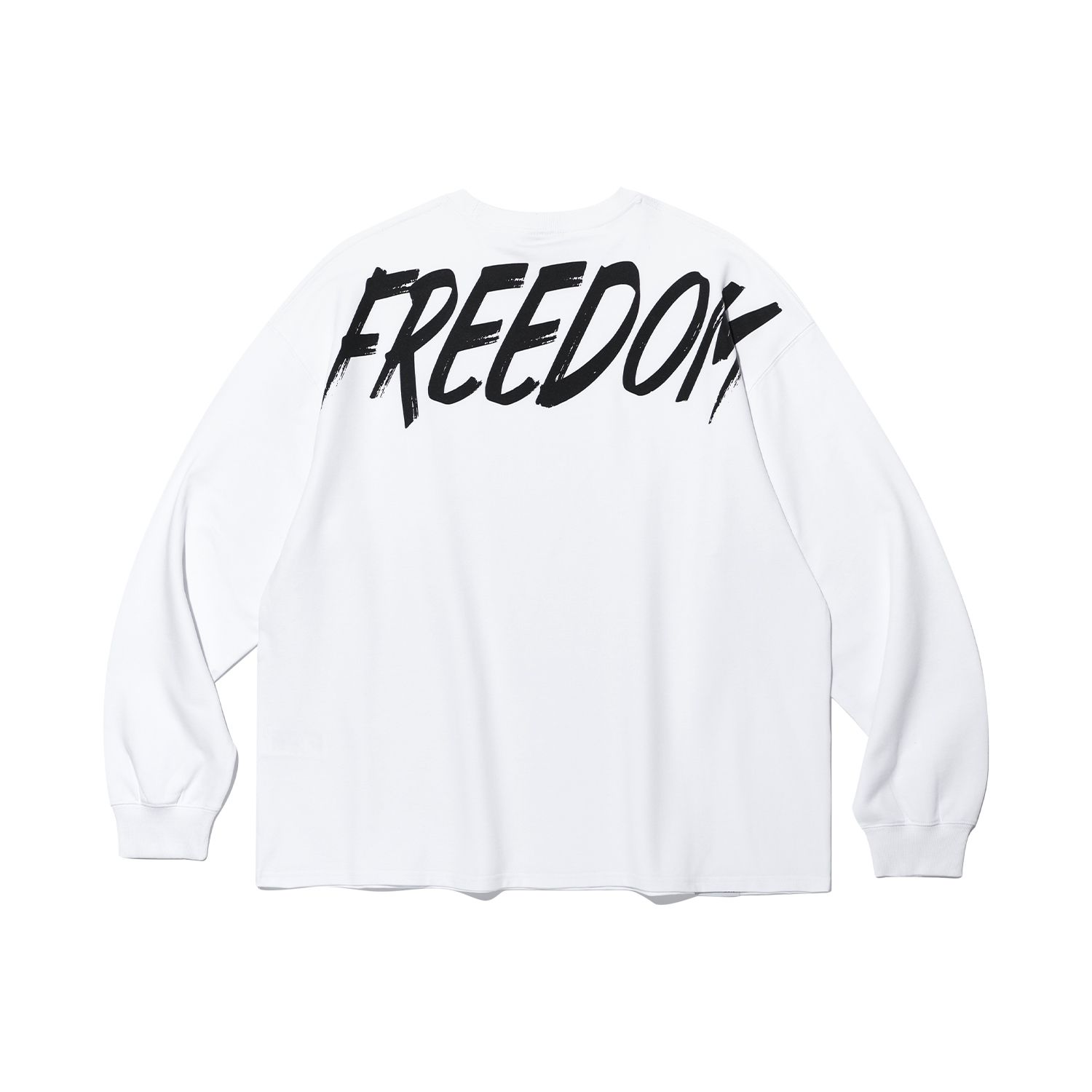 MUSINSA | FREEDOM Back Print Long Sleeve (White)