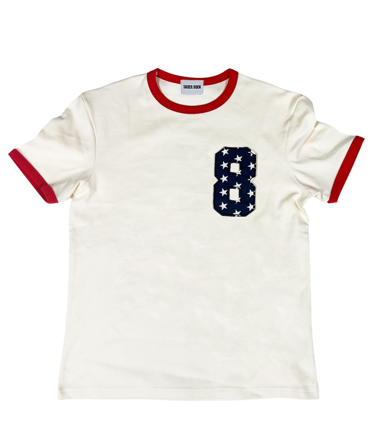 스케이터락(SK8ER ROCK) Eight Ringer T-Shirt ((cream*red))