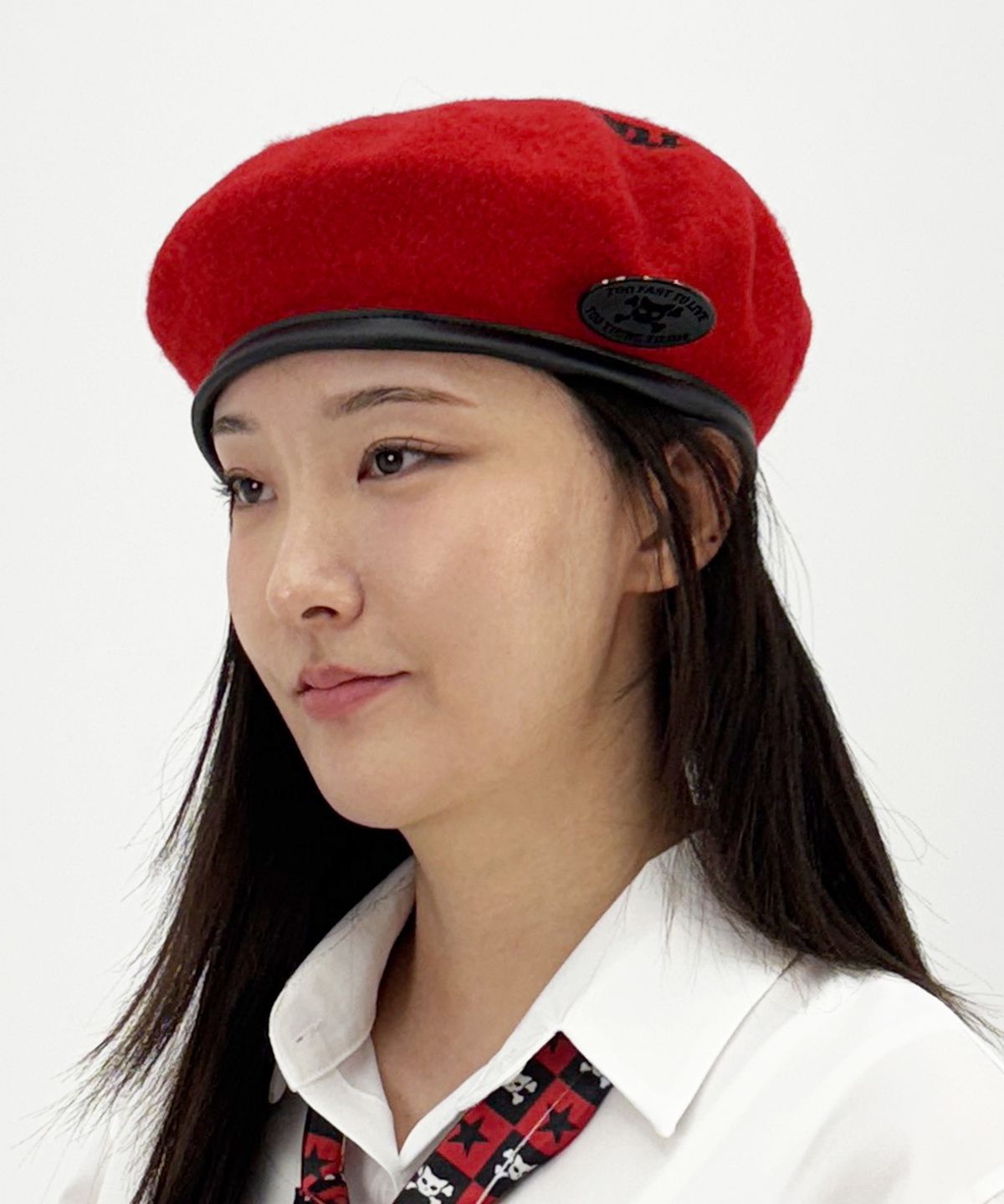 킴히(KEEMHII) 투 패스트 브로치 베레모 - [레드]