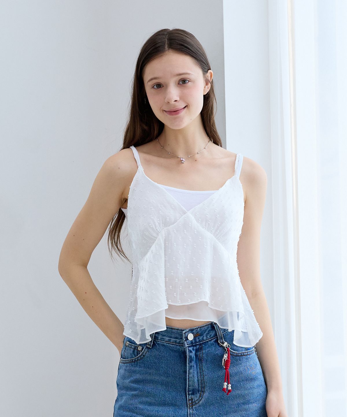 핑크파인애플(PINK PINEAPPLE) DOT VEIL BUSTIER_IVORY