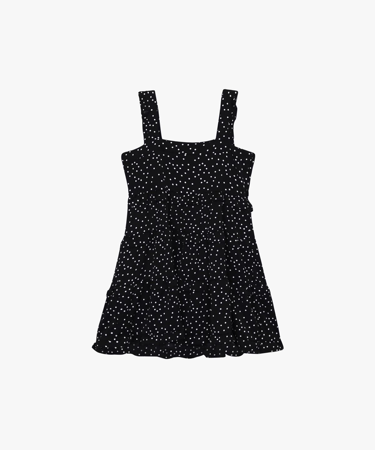 핑크파인애플(PINK PINEAPPLE) RUFFLED POLKA DOT DRESS_BLACK