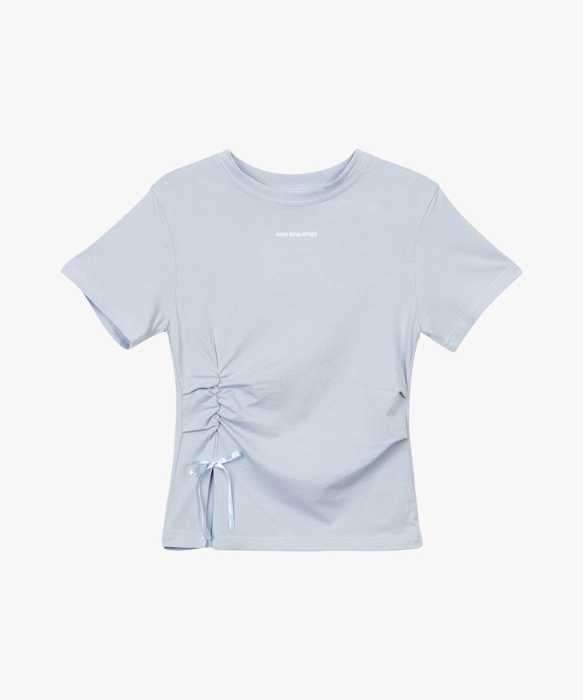 핑크파인애플(PINK PINEAPPLE) MORI LINE SLIT FLOW T-SHIRT_SKY BLUE