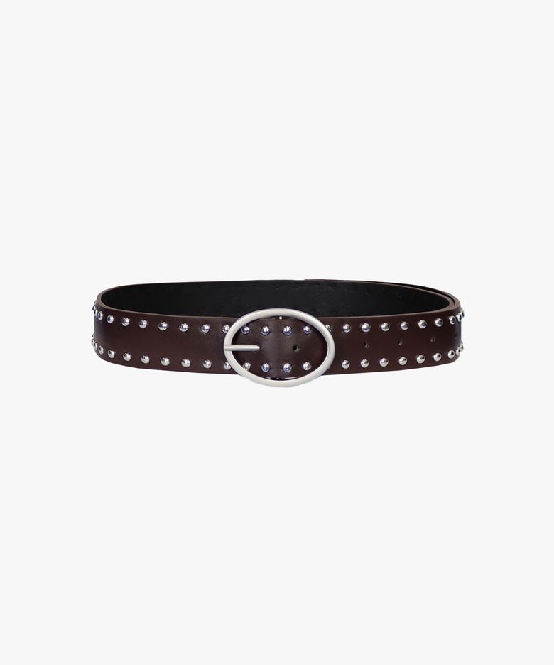 OVAL BUCKLE BELT_BROWN