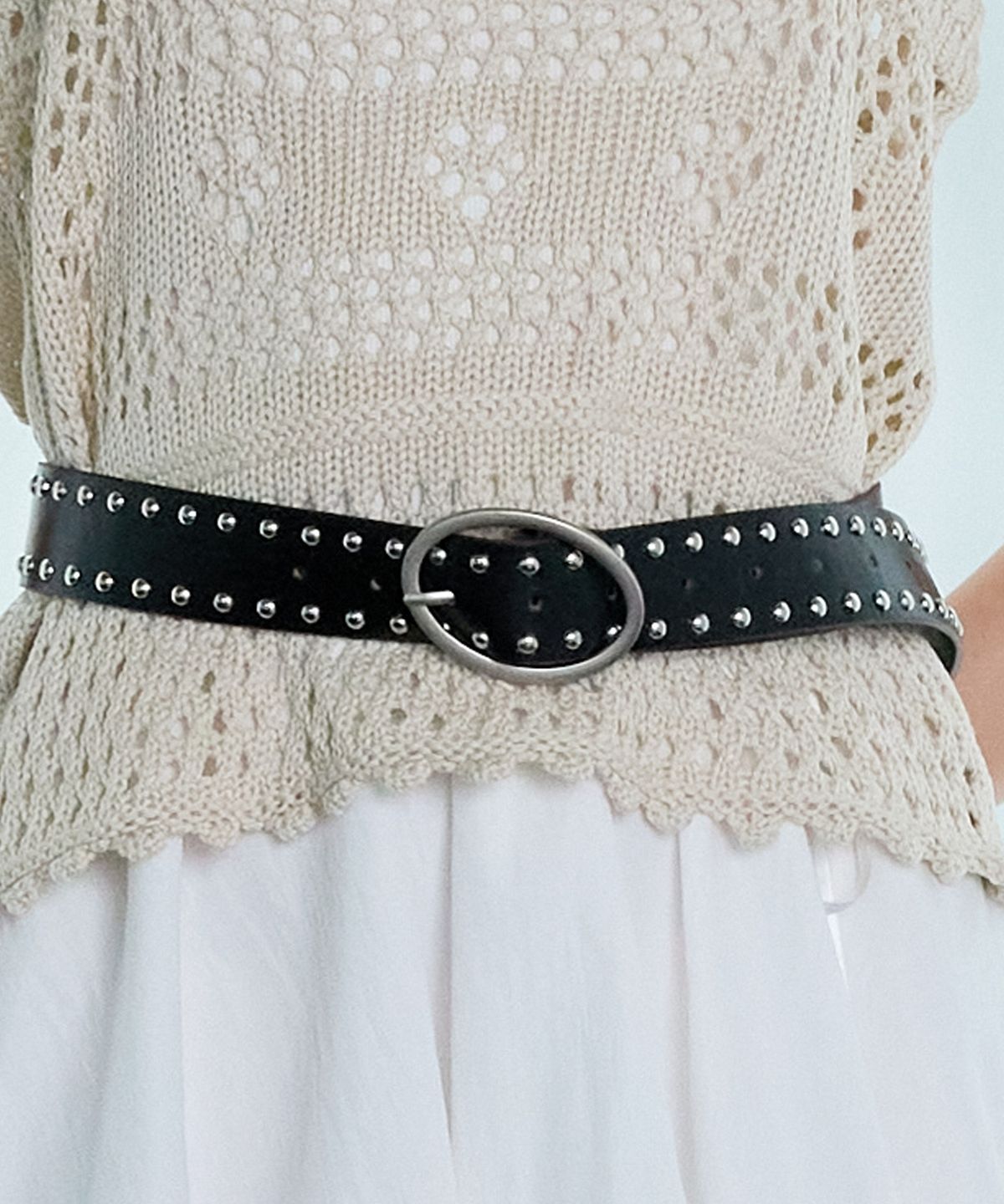 핑크파인애플(PINK PINEAPPLE) OVAL BUCKLE BELT_BLACK